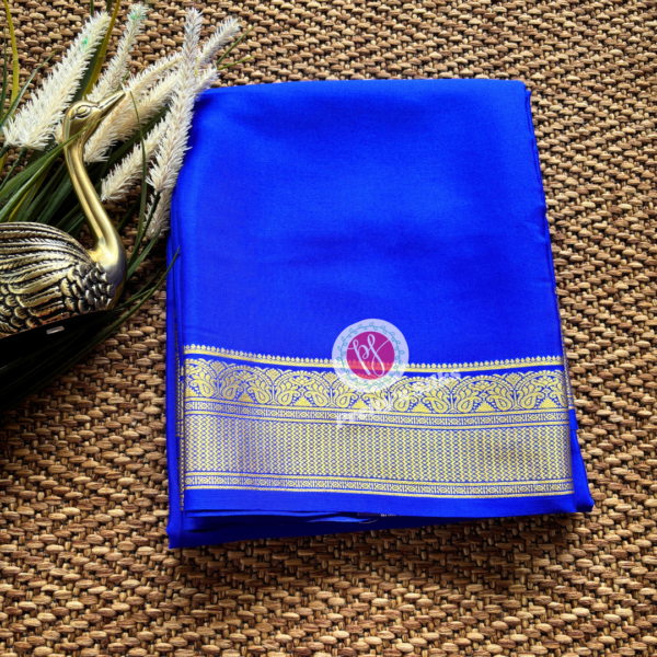Pure Mysore crepe silk -Royal blue-PY70944