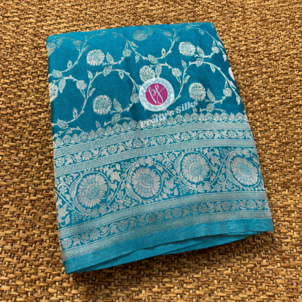 Banarasi chiffon-Turquoise Blue-PY00803