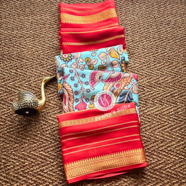 Pure Mysore crepe silk -Red-PY67914
