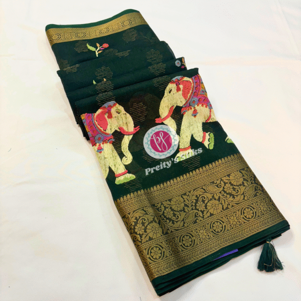Dola Silk – Bottle green- PY04885