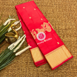 Pure Kanchipuram silk-Red-PY05916