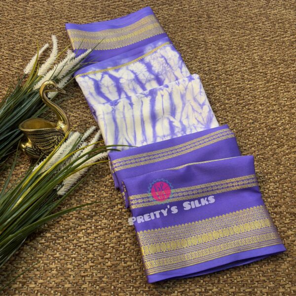 Pure Mysore crepe silk (Shibori print design )-lilac lavender – PY06934