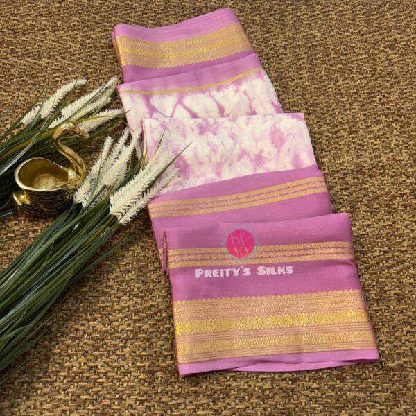 Pure Mysore crepe silk (Shibori print design )-Onion pink- PY06935