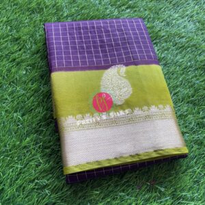 Semi silk -Purple with olive green -PY08709