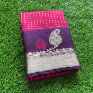Semi silk -Pink with Purple -PY08706