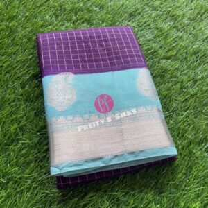 Semi silk - Purple with powder blue -PY08738