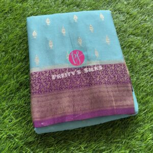 Banarasi Chiffon -Sea Blue with Purple -PY08833