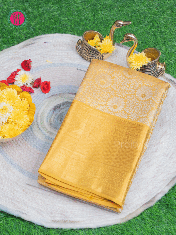 Tissue kanchipurm silk saree -Gold-PF03405