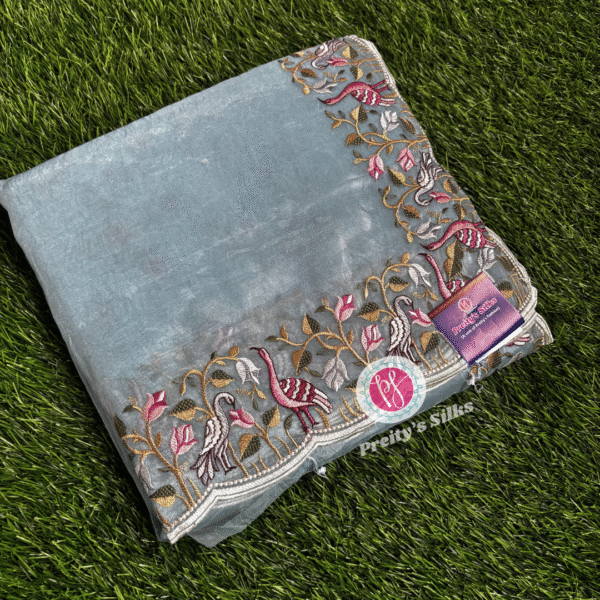 Organza saree -Powder blue -PF20081