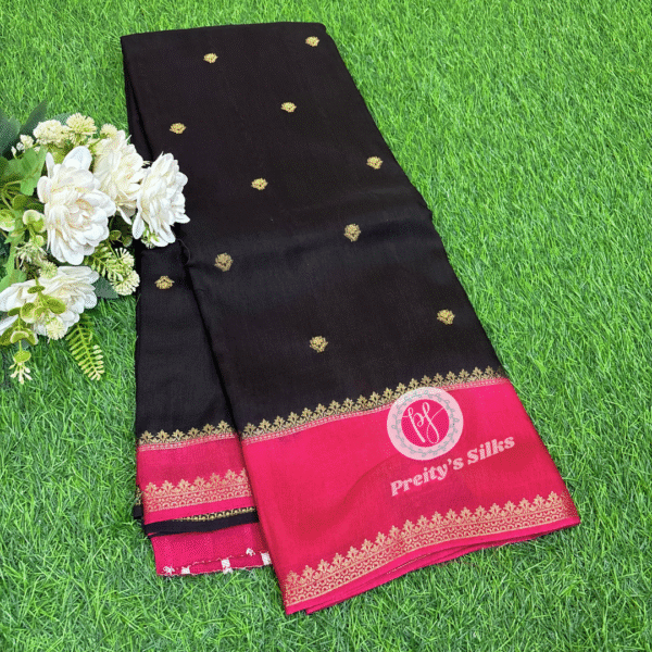 Semi silk-Black and Pink -PF17946