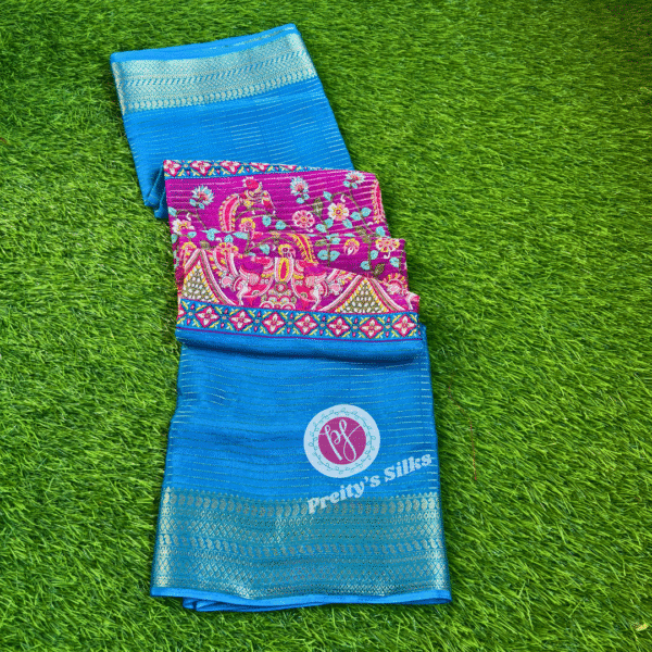 Semi Crepe saree -Anandablue-PF12304