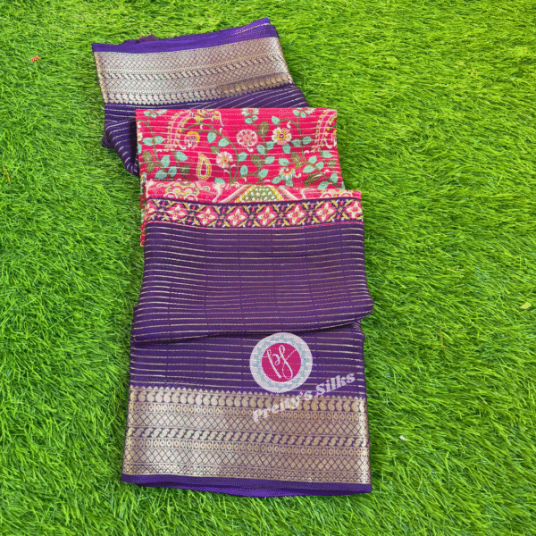 Semi Crepe saree -Purple -PF12323
