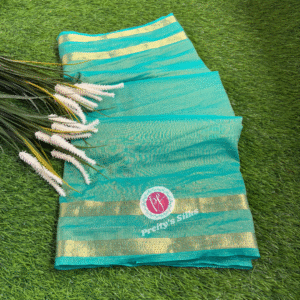 Crushed Tissue Saree- Seablue -PF12160
