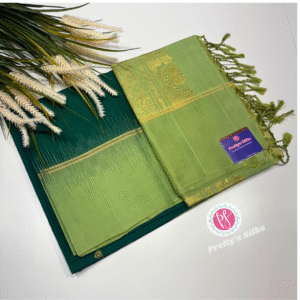 Pure Kanjeevaram silk -Dark green and Lightgreen-PF00390