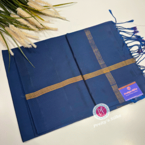 Pure Kanchipuram soft silk saree - Deep Peacock Blue-PF15743