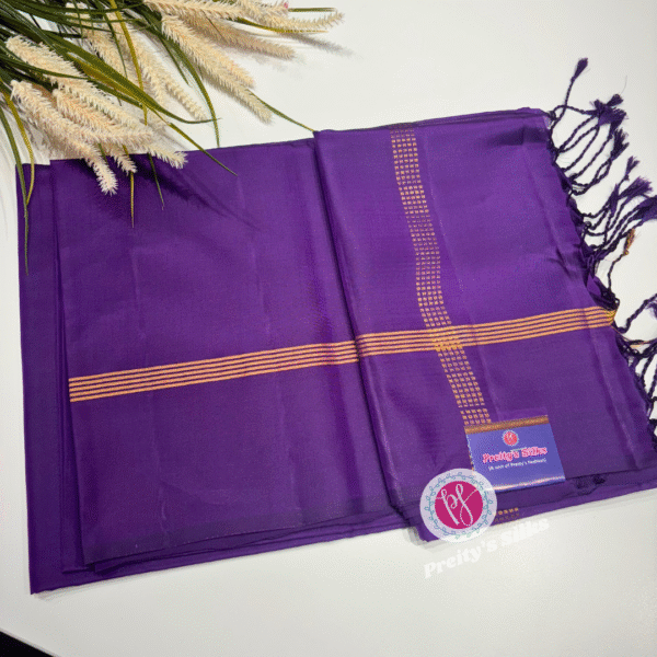 Pure Kanchipuram soft silk saree -Purple-PF15753