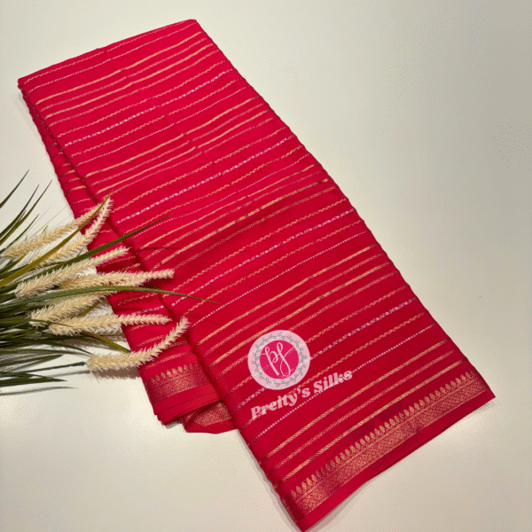 Munga crepe saree -Pink-PF15352